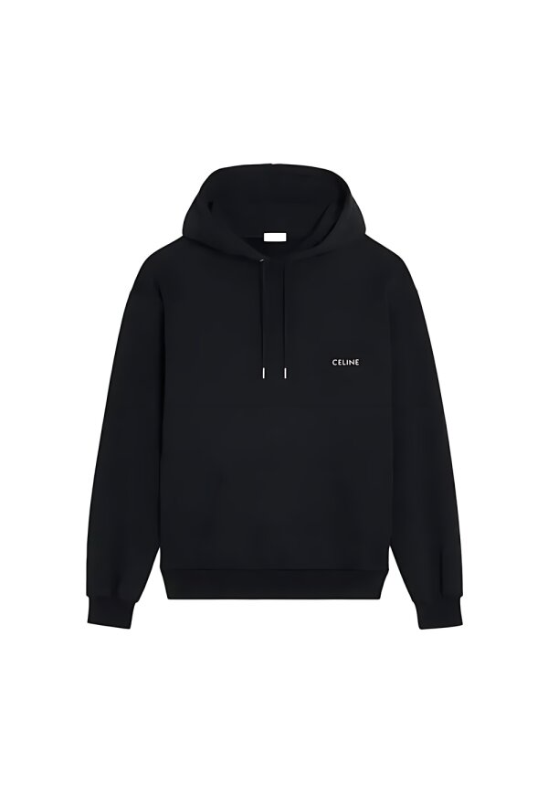 Celine Locker geschnittener Hoodie aus Baumwoll-Molton Herren Schwarz