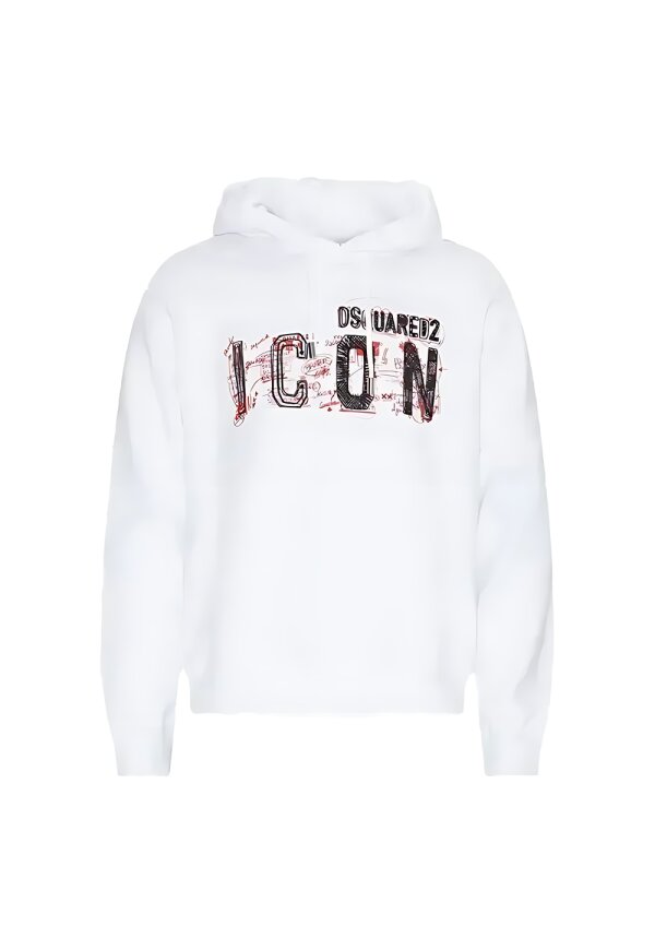 Dsquared2 Icon Scribble Cool Fit  Sweatshirt Weiß Herren