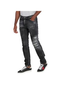 Dsquared2 Slim-Fit-Jeans im Distressed-Look Schwarz Herren