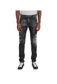 Dsquared2 Slim-Fit-Jeans im Distressed-Look Schwarz Herren
