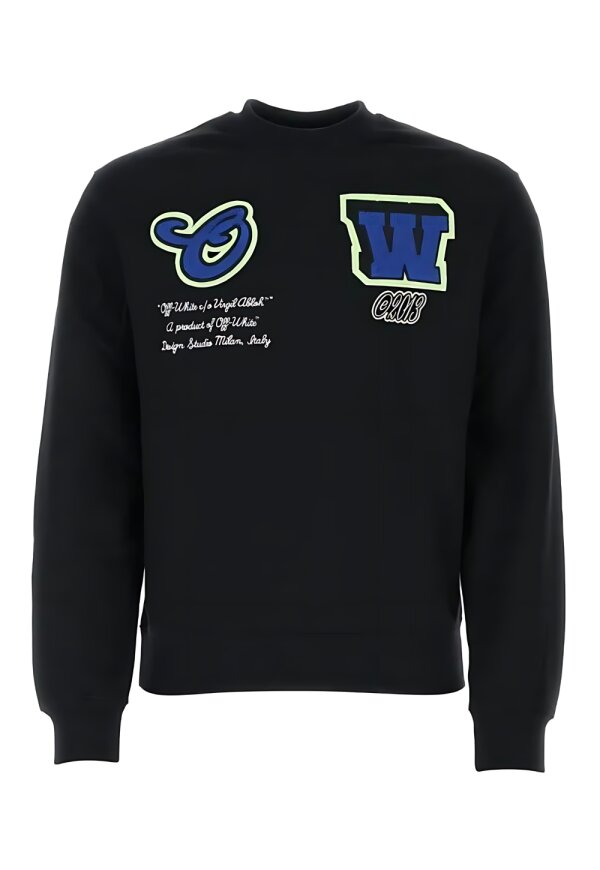 Off White Hoodie mit Druckgrafik in schwarz