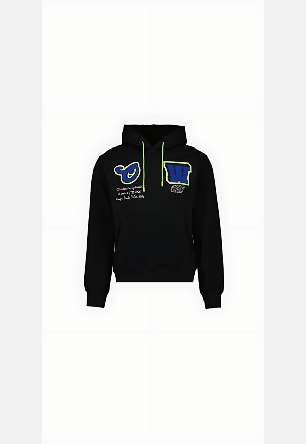Off White Hoodie in schwarz mit Kapuze und Druckgrafik