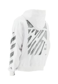 Off White Muster Sweatshirt mit Reißverschluss in...