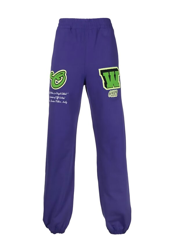 Off White Jogginghose in lila mit Buchstabenmuster