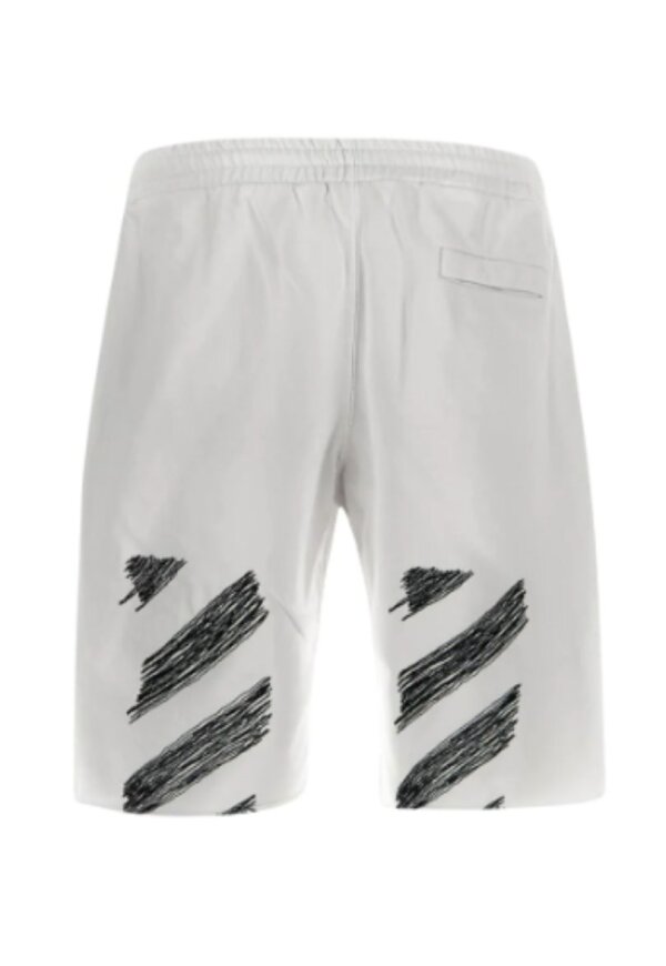Off White Shorts in weiß mit Streifenmuster