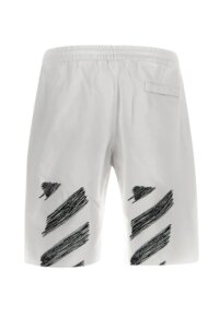Off White Shorts in weiß mit Streifenmuster