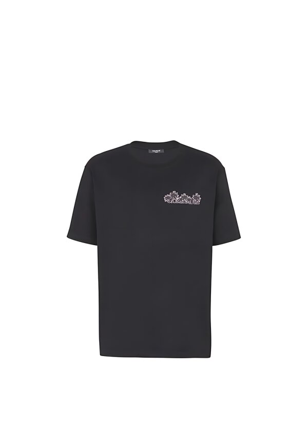 Balmain Logodruck T-shirt Schwarz Herren