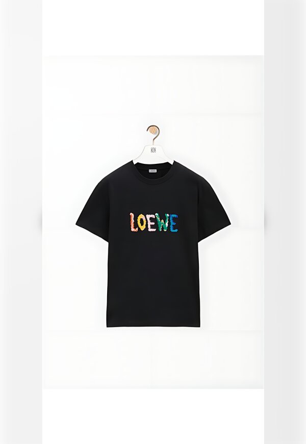 LOEWE Logo Print T-Shirt Schwarz Herren