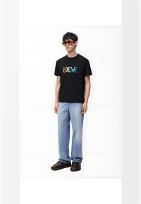 LOEWE Logo Print T-Shirt Schwarz Herren
