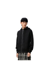 Loewe Anagram Kapuzenpullover mit Reißverschluss aus Wolle Schwarz Herren