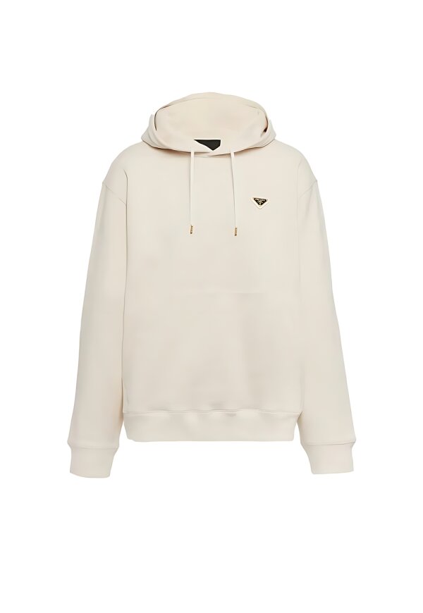 Prada Cotton Fleece Hoodie Herren beige