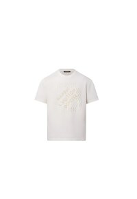 Louis Vuitton T Shirt mit Signatur Herren weiß