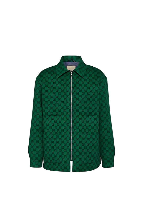 Gucci Overshirt aus Flanell in grün