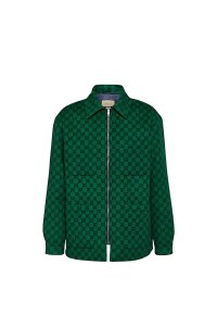Gucci Overshirt aus GG Flanell Grün Herren
