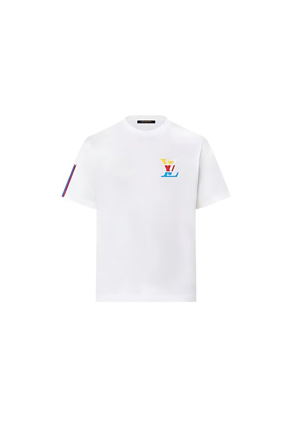 Louis Vuitton Grafisches T-Shirt aus Baumwolle Weiß Herren