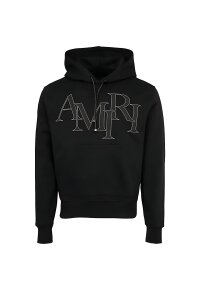Amiri Logo Patch Drawstring Pullover Schwarz Herren