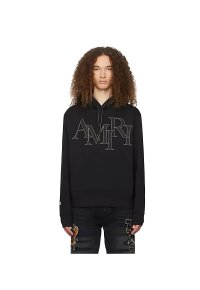 Amiri Logo Patch Drawstring Pullover Schwarz Herren